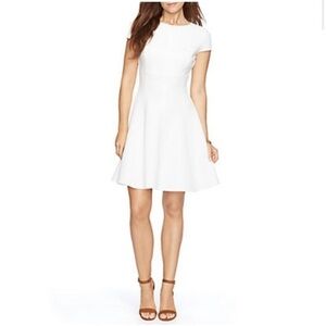 American Living Fit & Flare White cap sleeve Dress